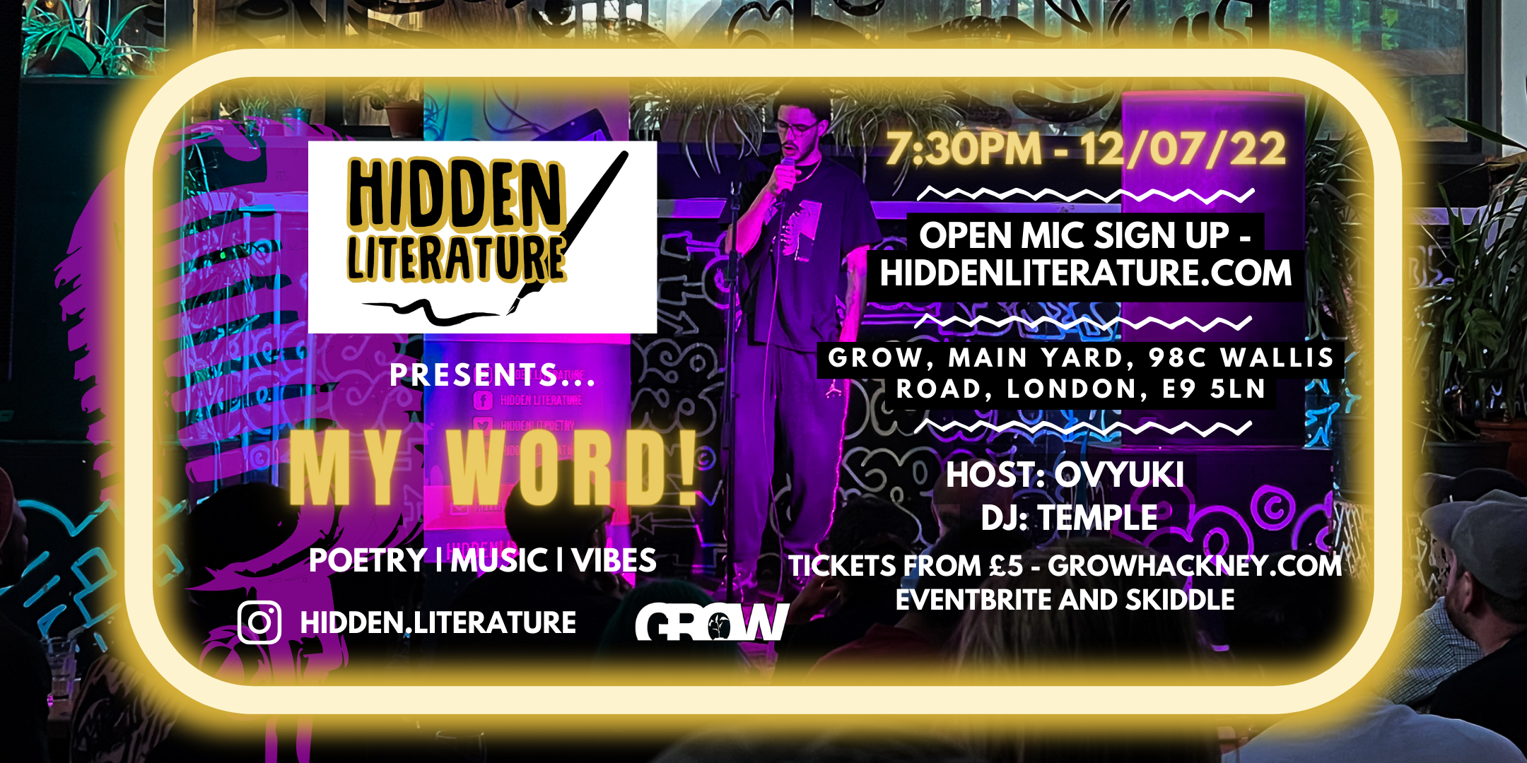 EVENTBRITE Hidden Literature - My Word! Flyer 12.07.22