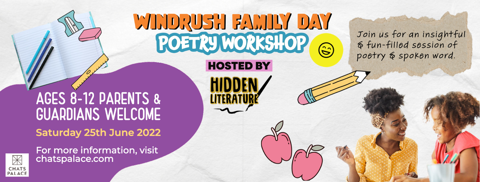 Hidden Literature Windrush Family Day Poetry Workshop 25.06.22