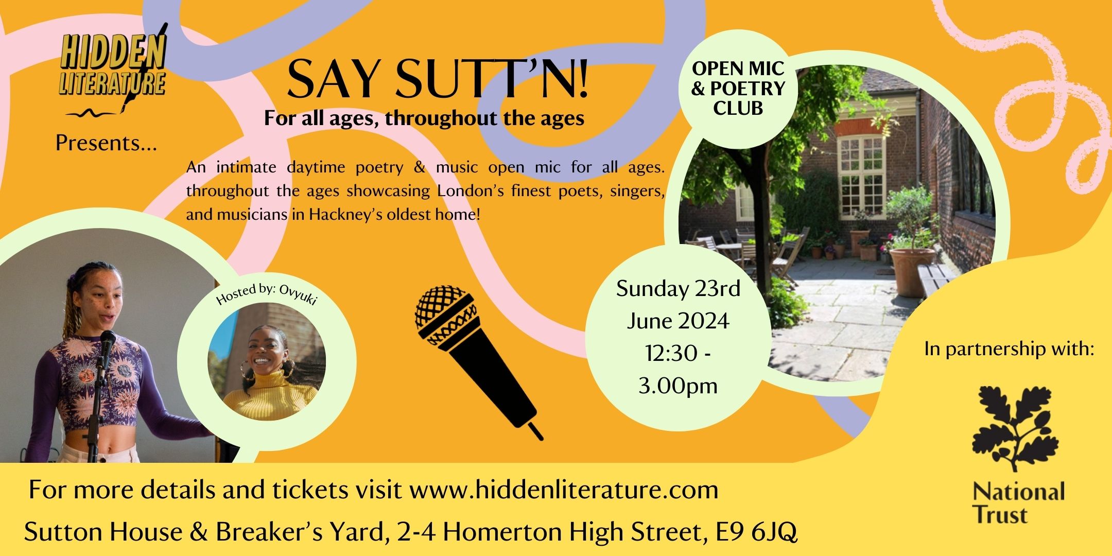 Hidden Literature x National Trust Say Sutt’n Open Mic & Poetry Club 23.06.24