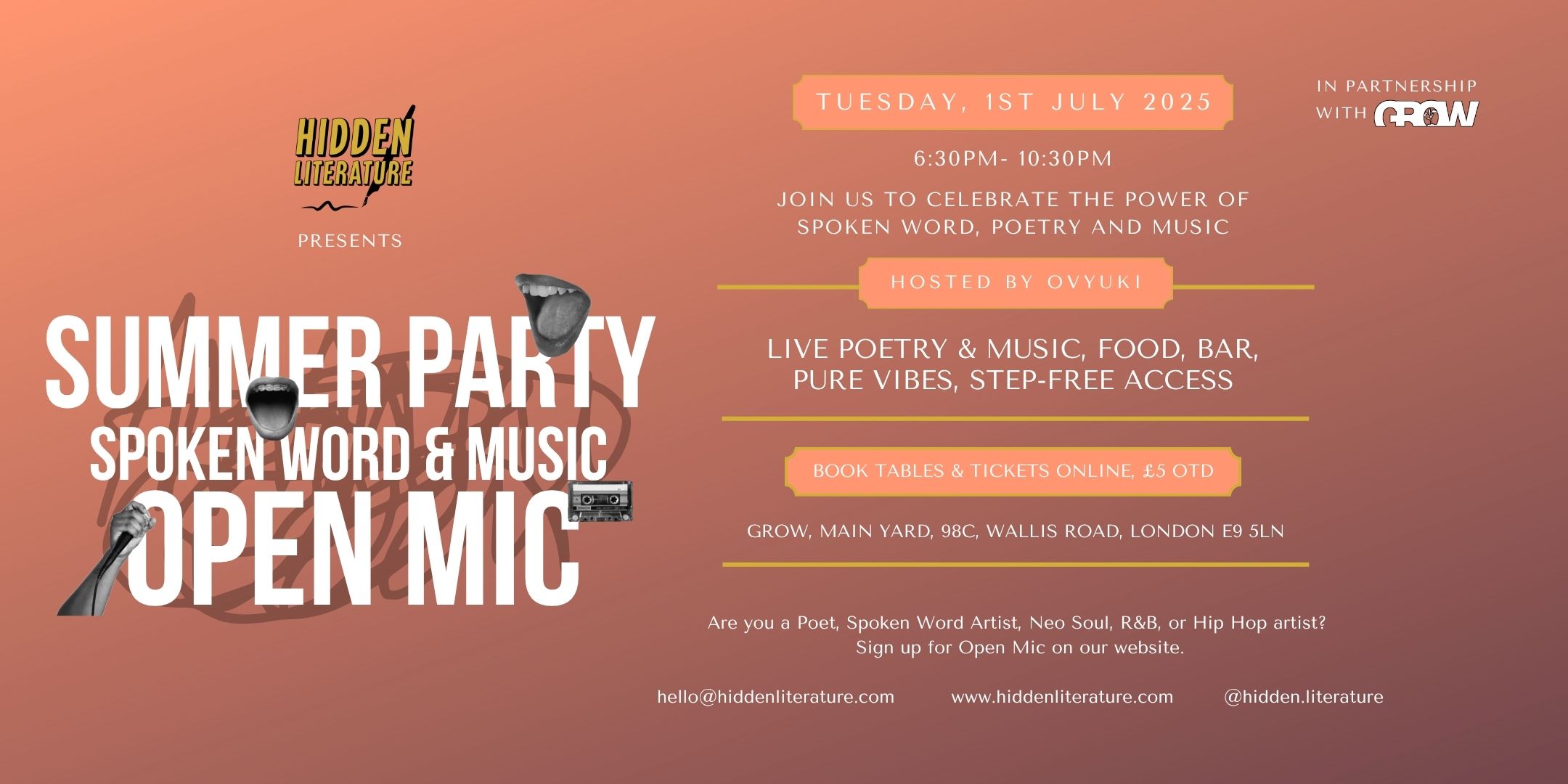 London Open Mic Summer Party