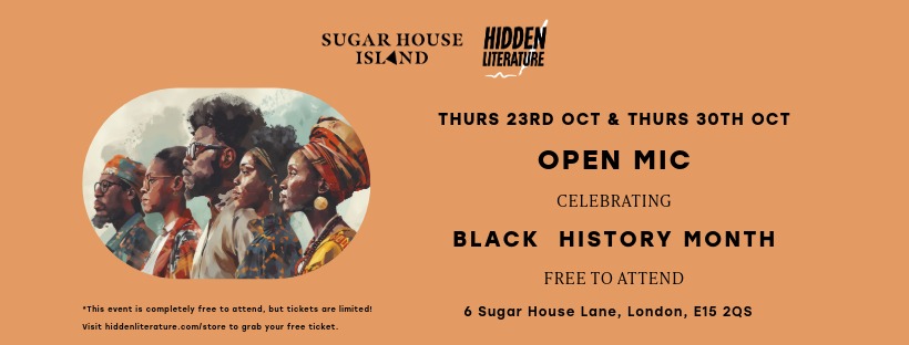 Black History Month Poetry Open Mic – Free Stratford Events with Hidden Literature & Sugar House Island